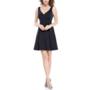 Discount A-Line V-Neck Mini/ Short Satin Homecoming/ Party Dresses