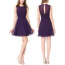 Affordable A-Line Sleeveless Mini/ Short Chiffon Homecoming Dresses