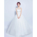 Discount Ball Gown Sleeveless Floor Length Satin Wedding Dresses