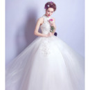 Custom Ball Gown Mandarin Collar Sleeveless Floor Length Wedding Dress