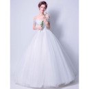 Discount Ball Gown Off-the-shoulder Floor Length Wedding Dresses