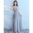 Discount Off-the-shoulder Floor Length Chiffon Bridesmaid Dresses