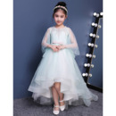 High-Low Sweep Train Organza Flower Girl Dresses