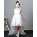 Mandarin Collar Sleeveless High-Low Flower Girl Dresses