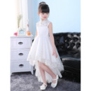 Discount Mandarin Collar High-Low Organza Flower Girl Dresses