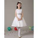 Stunning A-Line Knee Length Satin Organza Flower Girl Dresses