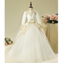 Ball Gown Long Flower Girl Dresses with Long Sleeves