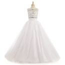 Custom A-Line Sleeveless Floor Length Organza Flower Girl Dresses