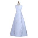 Stunning A-Line Sleeveless Floor Length Satin Flower Girl Dresses