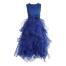 Stunning Sleeveless Floor Length Ruffle Skirt Flower Girl Dresses