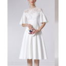 Discount Knee Length Embroidery Homecoming Dresses with Short Sleeves