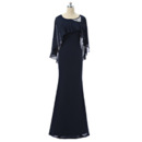 Discount Sheath Floor Length Chiffon Mother Dresses with Wraps
