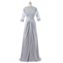 Inexpensive Long Chiffon Mother Dresses with 3/4 Long Sleeves