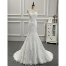 Custom Trumpet Sweetheart Floor Length Applique Wedding Dresses