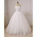 Affordable Ball Gown Sweetheart Floor Length Organza Wedding Dresses