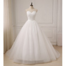 Custom A-Line Sweetheart Floor Length Organza Wedding Dresses