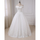 Custom Sweetheart Off-the-shoulder Floor Length Lace Wedding Dresses