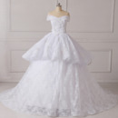 New Ball Gown Off-the-shoulder Chapel Train Lace Wedding Dresses