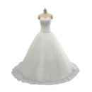 Inexpensive A-Line Sweetheart Court Train Lace-Up Wedding Dresses