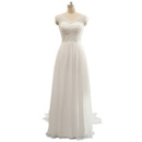 Affordable V-Neck Sleeveless Floor Length Chiffon Wedding Dresses