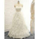 Elegant Sweetheart Floor Length Tulle Ruffle Skirt Wedding Dresses