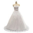 Ball Gown Sweetheart Sweep Train Satin Wedding Dresses