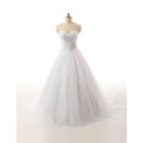 Custom Ball Gown Sweetheart Floor Length Satin Organza Wedding Dresses