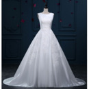 Inexpensive Ball Gown Sleeveless Sweep Train Satin Wedding Dresses