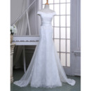 Elegant Sheath Off-the-shoulder Floor Length Lace Wedding Dresses