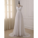 Sweetheart Straps Sweep Train Chiffon Wedding Dresses