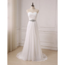 Elegant Sweetheart Floor Length Chiffon Lace-Up Wedding Dresses
