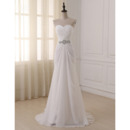 New Sweetheart Floor Length Chiffon Lace-Up Wedding Dresses