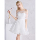 Summer Off-the-shoulder Mini/ Short Tulle Wedding Dresses