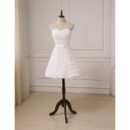 Informal Sweetheart Knee Length Floral Skirt Petite Wedding Dresses