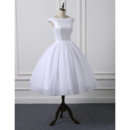Affordable Ball Gown Knee Length Satin Reception Wedding Dresses