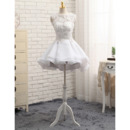 A-Line Sleeveless Mini/ Short Petite Organza Wedding Dresses