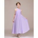 Adorable Ankle Length Chiffon Junior Bridesmaid Dresses with Straps