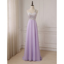 Elegant One Shoulder Floor Length Chiffon Evening/ Prom Dresses