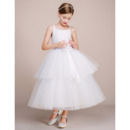 Affordable Ball Gown Sleeveless Tea Length Flower Girl Dresses