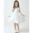 Custom A-Line Knee Length Short Layered Skirt Flower Girl Dresses