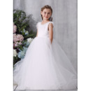 Custom Ball Gown Floor Length Organza Flower Girl / Communion Dresses