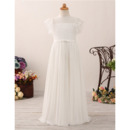 Discount Chiffon Flower Girl/ First Communion Dress with Short Sleeves