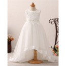 Inexpensive Sweep Train High-Low Flower Girl Dresses for Wedding