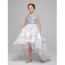 High-Low Asymmetric Beading Little Girls Party Dresses