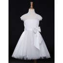 Custom A-Line Knee Length Organza Flower Girl Dresses for Wedding