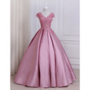 Elegant Ball Gown V-Neck Floor Length Prom/ Quinceanera Dresses