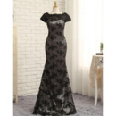 Affordable Mermaid Floor Length Lace Black Prom/ Formal Dresses