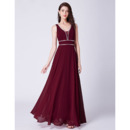 Elegant V-Neck Floor Length Chiffon Evening/ Prom/ Formal Dresses