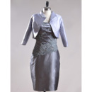 Short Satin Mother Dresses with Jackets for Wedding