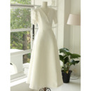 Discount Tea Length Satin Reception Bridal Dresses with Short Sleeves